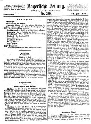 Bayerische Zeitung. Mittag-Ausgabe (Süddeutsche Presse) Donnerstag 23. Juli 1863