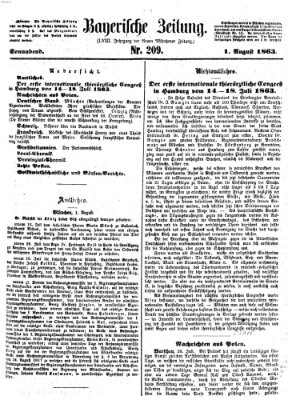 Bayerische Zeitung. Mittag-Ausgabe (Süddeutsche Presse) Samstag 1. August 1863