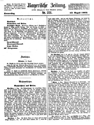 Bayerische Zeitung. Mittag-Ausgabe (Süddeutsche Presse) Donnerstag 13. August 1863