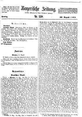 Bayerische Zeitung. Mittag-Ausgabe (Süddeutsche Presse) Sonntag 30. August 1863