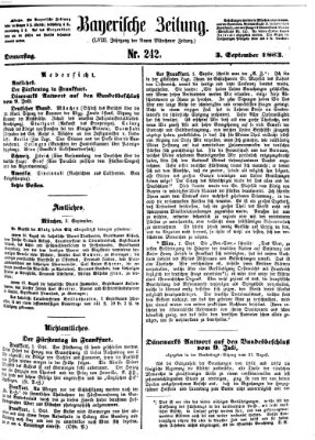 Bayerische Zeitung. Mittag-Ausgabe (Süddeutsche Presse) Donnerstag 3. September 1863