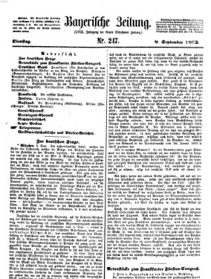 Bayerische Zeitung. Mittag-Ausgabe (Süddeutsche Presse) Dienstag 8. September 1863