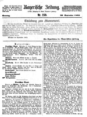 Bayerische Zeitung. Mittag-Ausgabe (Süddeutsche Presse) Sonntag 20. September 1863