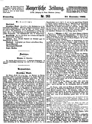 Bayerische Zeitung. Mittag-Ausgabe (Süddeutsche Presse) Donnerstag 24. September 1863