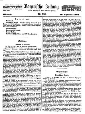 Bayerische Zeitung. Mittag-Ausgabe (Süddeutsche Presse) Mittwoch 30. September 1863