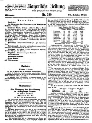 Bayerische Zeitung. Mittag-Ausgabe (Süddeutsche Presse) Mittwoch 21. Oktober 1863