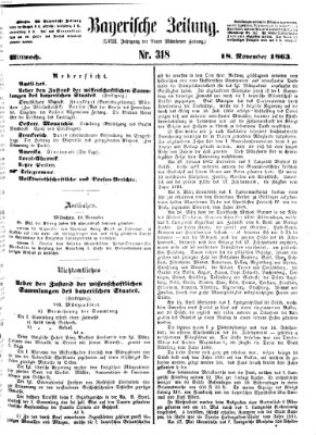 Bayerische Zeitung. Mittag-Ausgabe (Süddeutsche Presse) Mittwoch 18. November 1863