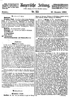 Bayerische Zeitung. Mittag-Ausgabe (Süddeutsche Presse) Sonntag 27. Dezember 1863