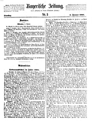 Bayerische Zeitung. Mittag-Ausgabe (Süddeutsche Presse) Dienstag 3. Januar 1865