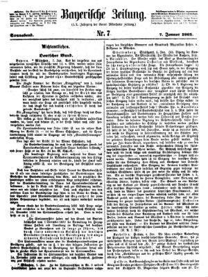 Bayerische Zeitung. Mittag-Ausgabe (Süddeutsche Presse) Samstag 7. Januar 1865