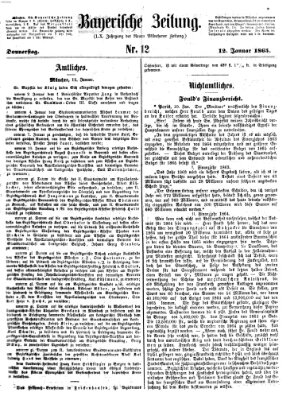 Bayerische Zeitung. Mittag-Ausgabe (Süddeutsche Presse) Donnerstag 12. Januar 1865