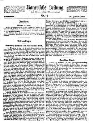 Bayerische Zeitung. Mittag-Ausgabe (Süddeutsche Presse) Samstag 14. Januar 1865