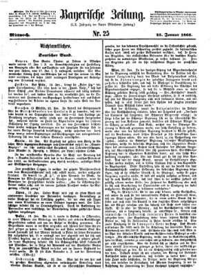 Bayerische Zeitung. Mittag-Ausgabe (Süddeutsche Presse) Mittwoch 25. Januar 1865