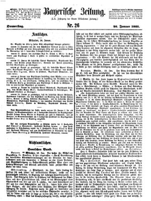 Bayerische Zeitung. Mittag-Ausgabe (Süddeutsche Presse) Donnerstag 26. Januar 1865