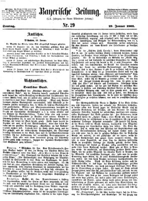 Bayerische Zeitung. Mittag-Ausgabe (Süddeutsche Presse) Sonntag 29. Januar 1865