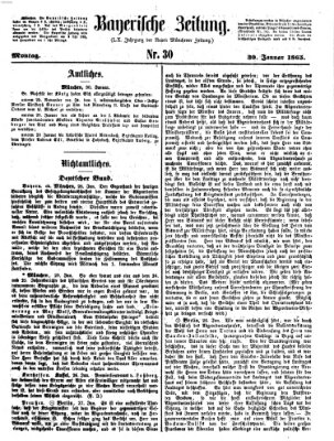 Bayerische Zeitung. Mittag-Ausgabe (Süddeutsche Presse) Montag 30. Januar 1865