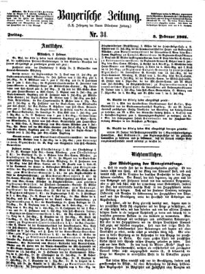 Bayerische Zeitung. Mittag-Ausgabe (Süddeutsche Presse) Freitag 3. Februar 1865