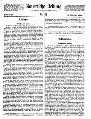 Bayerische Zeitung. Mittag-Ausgabe (Süddeutsche Presse) Samstag 11. Februar 1865