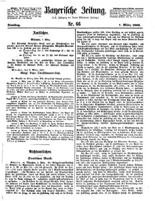 Bayerische Zeitung. Mittag-Ausgabe (Süddeutsche Presse) Dienstag 7. März 1865