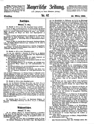 Bayerische Zeitung. Mittag-Ausgabe (Süddeutsche Presse) Dienstag 28. März 1865