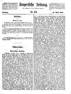 Bayerische Zeitung. Mittag-Ausgabe (Süddeutsche Presse) Dienstag 25. April 1865