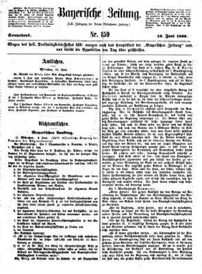 Bayerische Zeitung. Mittag-Ausgabe (Süddeutsche Presse) Samstag 10. Juni 1865