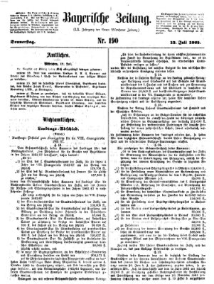 Bayerische Zeitung. Mittag-Ausgabe (Süddeutsche Presse) Donnerstag 13. Juli 1865