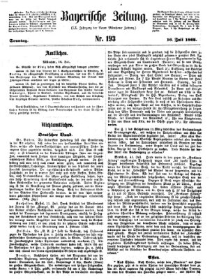 Bayerische Zeitung. Mittag-Ausgabe (Süddeutsche Presse) Sonntag 16. Juli 1865