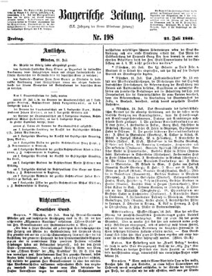 Bayerische Zeitung. Mittag-Ausgabe (Süddeutsche Presse) Freitag 21. Juli 1865