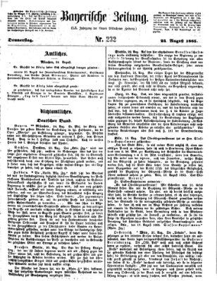 Bayerische Zeitung. Mittag-Ausgabe (Süddeutsche Presse) Donnerstag 24. August 1865