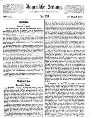 Bayerische Zeitung. Mittag-Ausgabe (Süddeutsche Presse) Montag 28. August 1865