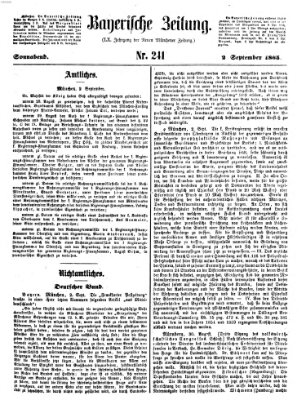 Bayerische Zeitung. Mittag-Ausgabe (Süddeutsche Presse) Samstag 2. September 1865