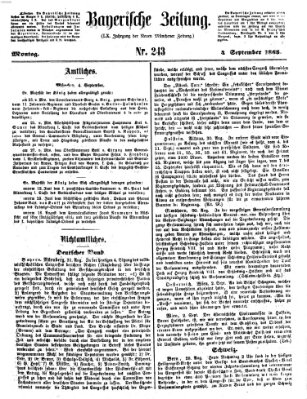 Bayerische Zeitung. Mittag-Ausgabe (Süddeutsche Presse) Montag 4. September 1865