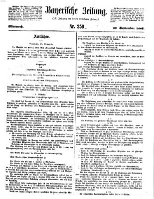 Bayerische Zeitung. Mittag-Ausgabe (Süddeutsche Presse) Mittwoch 20. September 1865