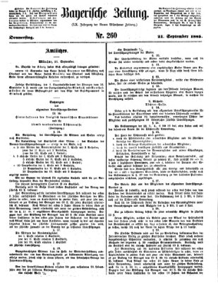 Bayerische Zeitung. Mittag-Ausgabe (Süddeutsche Presse) Donnerstag 21. September 1865