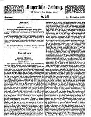 Bayerische Zeitung. Mittag-Ausgabe (Süddeutsche Presse) Sonntag 24. September 1865