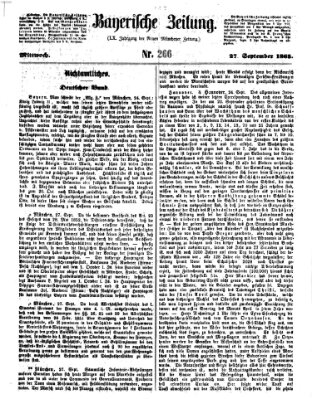 Bayerische Zeitung. Mittag-Ausgabe (Süddeutsche Presse) Mittwoch 27. September 1865