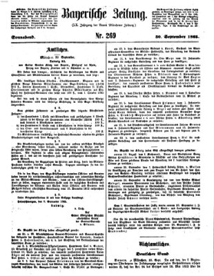 Bayerische Zeitung. Mittag-Ausgabe (Süddeutsche Presse) Samstag 30. September 1865