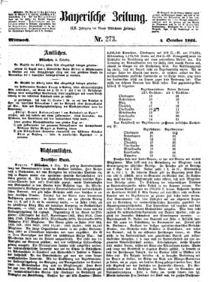 Bayerische Zeitung. Mittag-Ausgabe (Süddeutsche Presse) Mittwoch 4. Oktober 1865