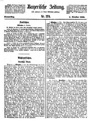 Bayerische Zeitung. Mittag-Ausgabe (Süddeutsche Presse) Donnerstag 5. Oktober 1865