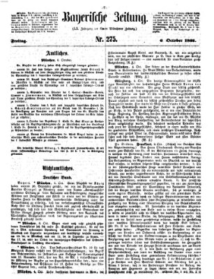 Bayerische Zeitung. Mittag-Ausgabe (Süddeutsche Presse) Freitag 6. Oktober 1865