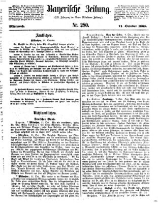 Bayerische Zeitung. Mittag-Ausgabe (Süddeutsche Presse) Mittwoch 11. Oktober 1865