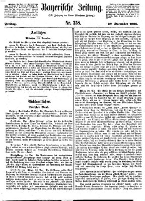 Bayerische Zeitung. Mittag-Ausgabe (Süddeutsche Presse) Freitag 29. Dezember 1865