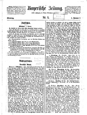 Bayerische Zeitung. Mittag-Ausgabe (Süddeutsche Presse) Montag 1. Januar 1866