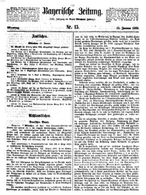 Bayerische Zeitung. Mittag-Ausgabe (Süddeutsche Presse) Montag 15. Januar 1866