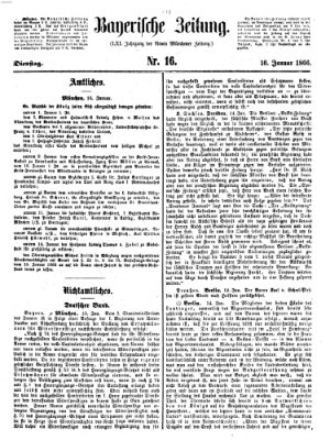 Bayerische Zeitung. Mittag-Ausgabe (Süddeutsche Presse) Dienstag 16. Januar 1866