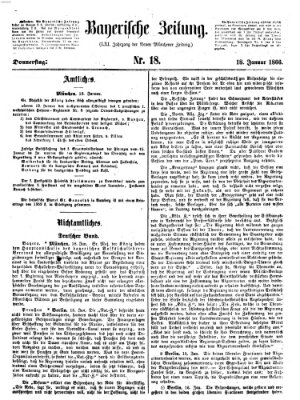 Bayerische Zeitung. Mittag-Ausgabe (Süddeutsche Presse) Donnerstag 18. Januar 1866