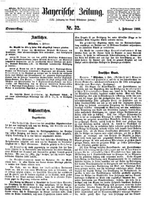 Bayerische Zeitung. Mittag-Ausgabe (Süddeutsche Presse) Donnerstag 1. Februar 1866