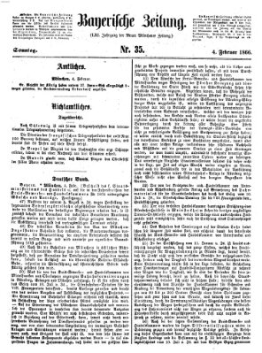 Bayerische Zeitung. Mittag-Ausgabe (Süddeutsche Presse) Sonntag 4. Februar 1866