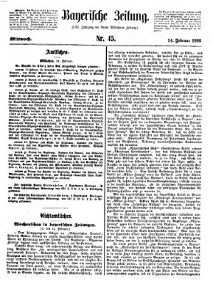 Bayerische Zeitung. Mittag-Ausgabe (Süddeutsche Presse) Mittwoch 14. Februar 1866